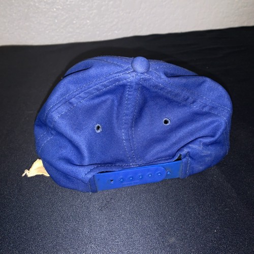 Vintage New York Mets Snapback Hat Blue Orange Logo One Size W/ Signature - Picture 3 of 4