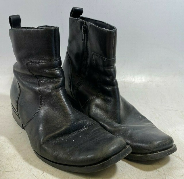 rockport black leather boots