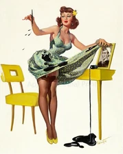 JOYCE BALLATYNE Pin-Up Art Poster or Rolled Canvas Print "Spilled Ink"