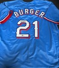 Jake Burger Texas Rangers Auto Signed Custom Jersey Beckett Witness Hologram - — photo 1