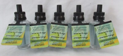 Blends Bath & Body Works Wallflower Bulb Set 5 WHITE TEA & SAGE PINEAPPLE MANGO