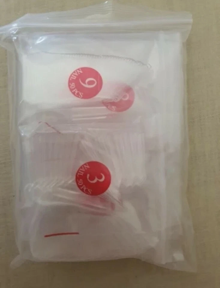 550 Pc Clear Full Cover Tip Curved Nail Tips On False Press On Artificial  - Image 4 of 4