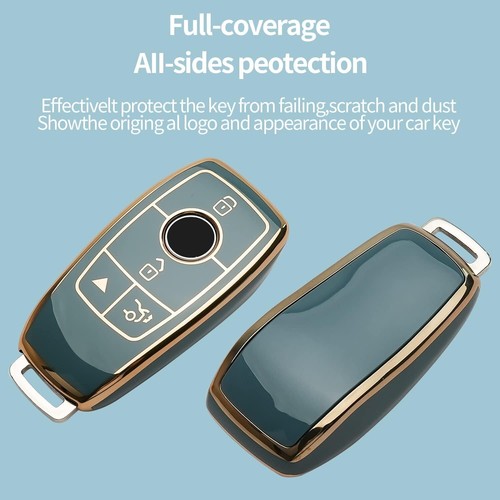 Fit Mercedes Benz C E S G GLB GLC GLE 4 Button Key Fob TPU Case Cover - Picture 7 of 13