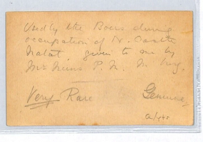 SUDÁFRICA Guerra 1899 OER OCUPACIÓN NATAL *Newcastle* QV Tarjeta de Papelería YA17 Foto 3 de 4