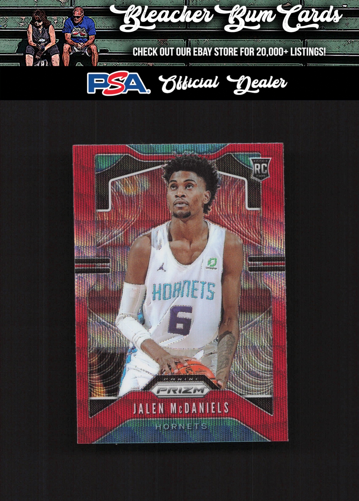 2019 Panini Prizm 297 Jalen McDaniels Prizms Ruby Wave Rookie