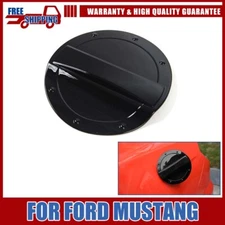 For Ford Mustang 15+ Fuel Filler Door Gas Tank Cap DECOR COVER PANEL GLOSS BLACK