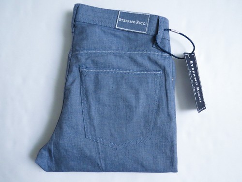 $1260 STEFANO RICCI Blue Soft Linen 