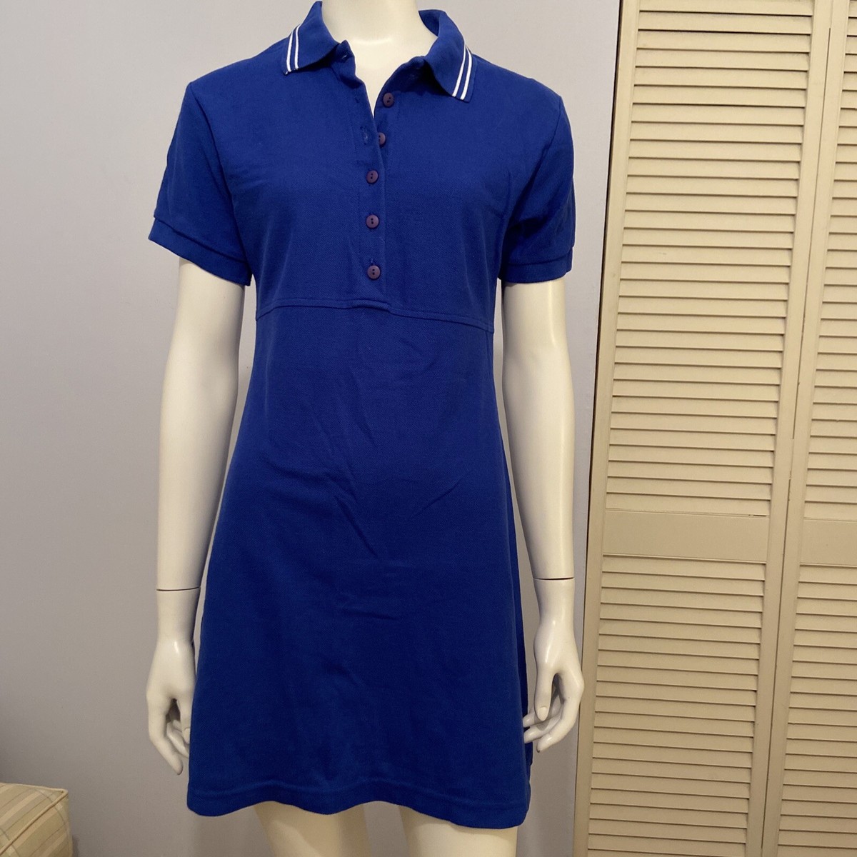 Kathy Ireland Sportswear Dress Blue Collared White Stripes Golf Tennis Fun  Sz S | eBay
