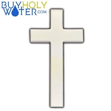 Blessed White Wooden Cross Crucifix Religious Catholic Christian Jesus Bible!