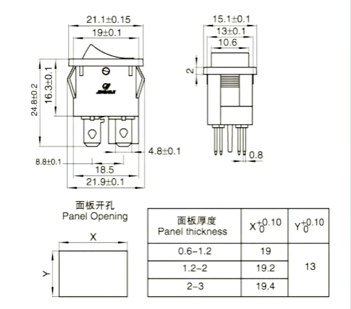 On Off Rocker Switch 4 Pin 240V 6A DPST for TV, Vacuum Cleaners DIY Car ...