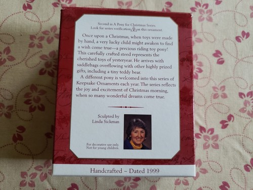 1999 A Pony For Christmas - Hallmark Keepsake Ornament - Collector's Series #2 - Picture 5 of 5