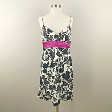 Blondie Nites Size 9 Juniors Dress Black Ivory Mini Floral Print Profess. Hemmed