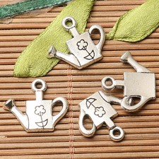 20pcs dark silver color flower watering can design charms EF2763