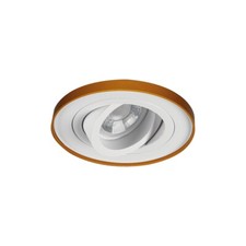 Kanlux TINY BORD White Gold Round Recessed Tilt Downlight Ceiling Spotlight GU10