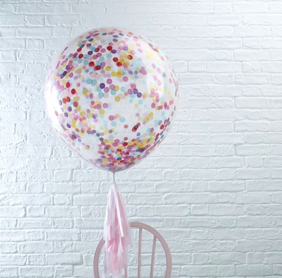 RIESIGE BUNTE Konfetti gefüllte BALLONS 36'' Zoll ~ Luxus Qualität ~ 3er Pack