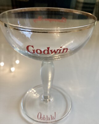 Seltenes Vintage Godwin Champagner Perry Glas Coupe aus den 50er Jahren
