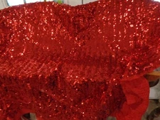 One Yard Red Sequin Spider Fabric 40” Width, 1 Yard