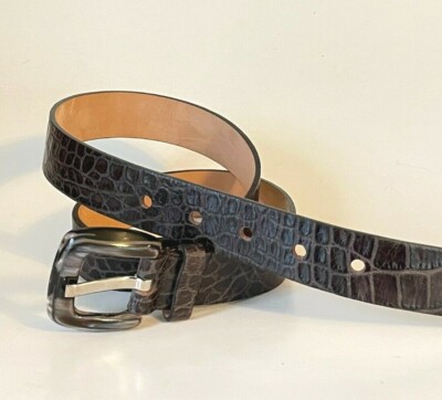 DONCASTER Leather Belt SZ M Doncaster Genuine Skinny Leather Snake-pattern Belt Size M  main image 4