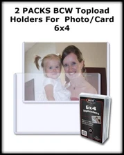 50 BCW High Quality Topload Holders 6x4 For Photos / Postcard Clear 2 Packs DEAL