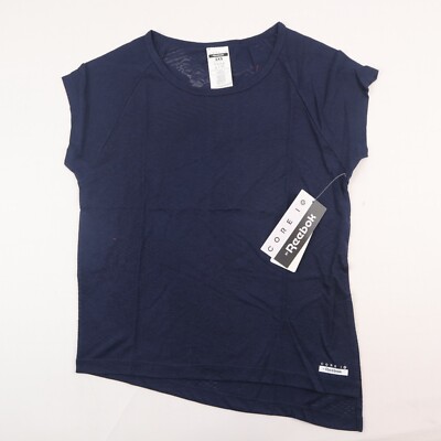 Core 10 by Reebok Women's Asymmetrical T-Shirt Tee, Vector Navy Blue 2XS / XXS