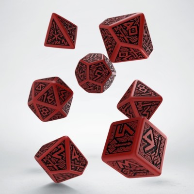 Q-WORKSHOP Dwarven Red /w Black Dice Set RPG