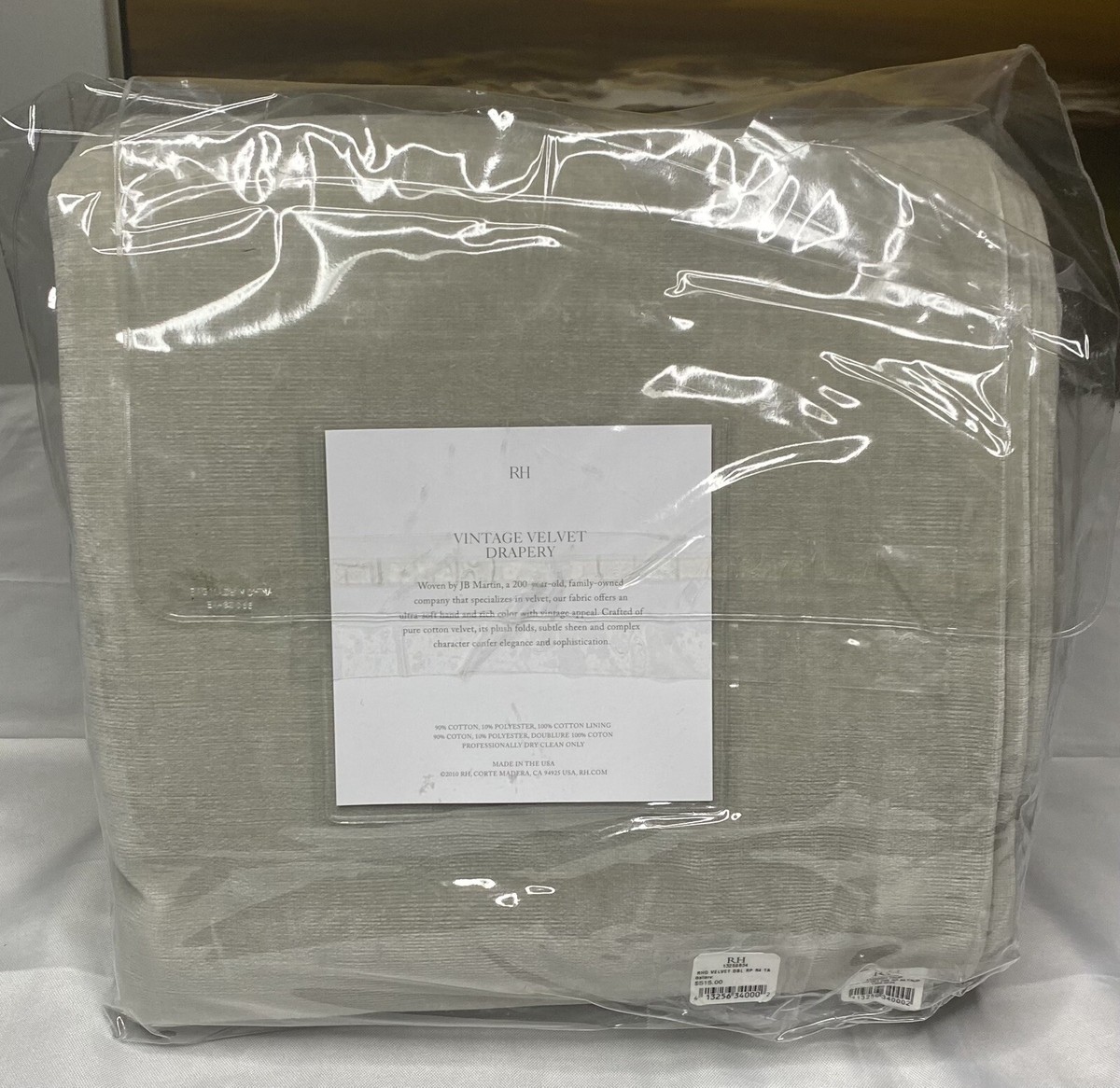 Rideaux Velours Restoration Hardware – Vintage, Poche à Tringle, Indigo, 100x108 Pouces