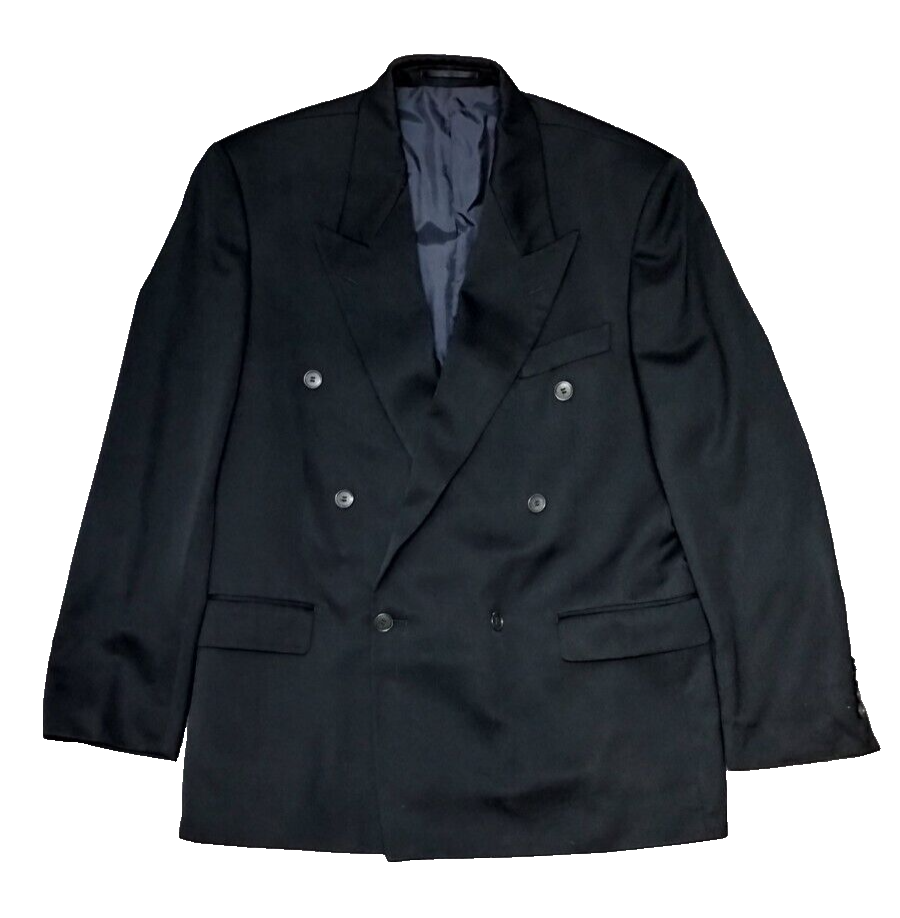 Tuta YVES SAINT LAURENT uomo nera taglia 52 Pour Homme nuova lana doppiopetto