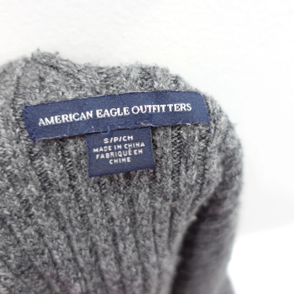 Camiseta sin mangas American Eagle para mujer pequeña de algodón tejido cami cuello en V acanalada gris Foto 2 de 4