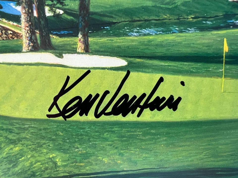 Подписанная литография для гольфа Ken Venturi 11th Hole @ Augusta Masters Larry Dyke JSA - Изображение 3 из 4