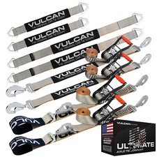 VULCAN Silver Series Axle Ratchet Strap Tie Down Kit