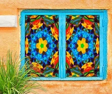 3D Colorful Pattern A50 Window Film Print Sticker Cling Stained Glass UV Sinsin