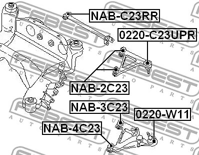NAB-2C23 FEBEST Control Arm-/Trailing Arm Bush for NISSAN