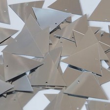 Sequin Pennant 30mm Silver Metallic Couture Paillettes. Made in USA.