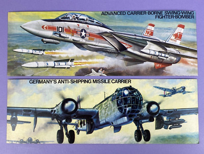 Airfix 1970s Shop Advertising Cards Grumman F-14A Tomcat +  Heinkel HE 177 Grief