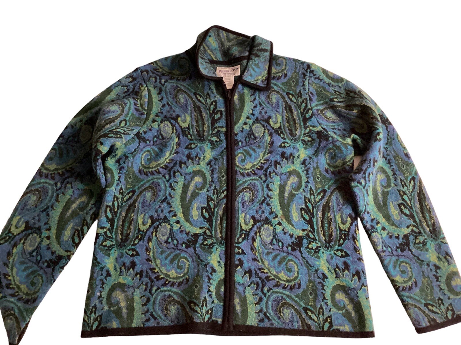 Pendleton Multicolored Full Zip Jacket 100% Wool … - image 1