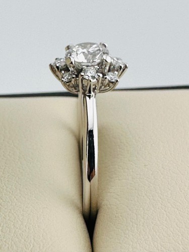 0.56 Ct Round F VVS1 Lab Grown CVD Diamond Engagement 14K Gold Ring Size 6 - Picture 3 of 14