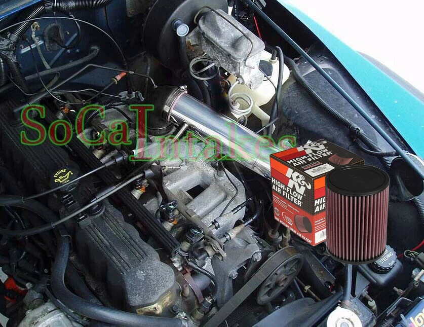 Filtro K&N con kit de admisión de aire genérico para 97-04 Jeep Cherokee Grand 4.0 I6 largo Foto 2 de 2