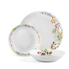 AMBITION Geschirrset 6 Personen Tafelservice Blumenmuster Tellerset Bloom 18Tlg.