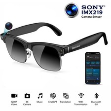 Men AI Smart Glasses 8MP Camera 4K HD Video Recorde Polarized Sunglasses Lenses