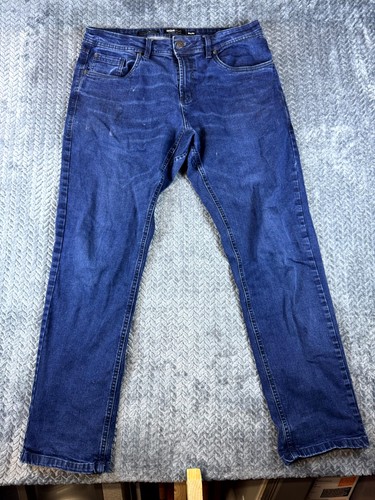 Barbell Apparel Straight Athletic Fit Jeans Men 36x32 Blue Denim Cotton Mid Rise