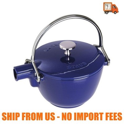 Staub Cast Iron1.2 qt, Round, Tea Kettle, Dark Blue