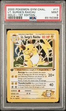 Lt. Surge's Raichu 1st Edition Holo Gym Challenge 11/132 Psa 9 on eBay