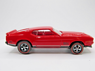 Hot Wheels 71 Mustang Mach 1, with wheel swap to redlines
