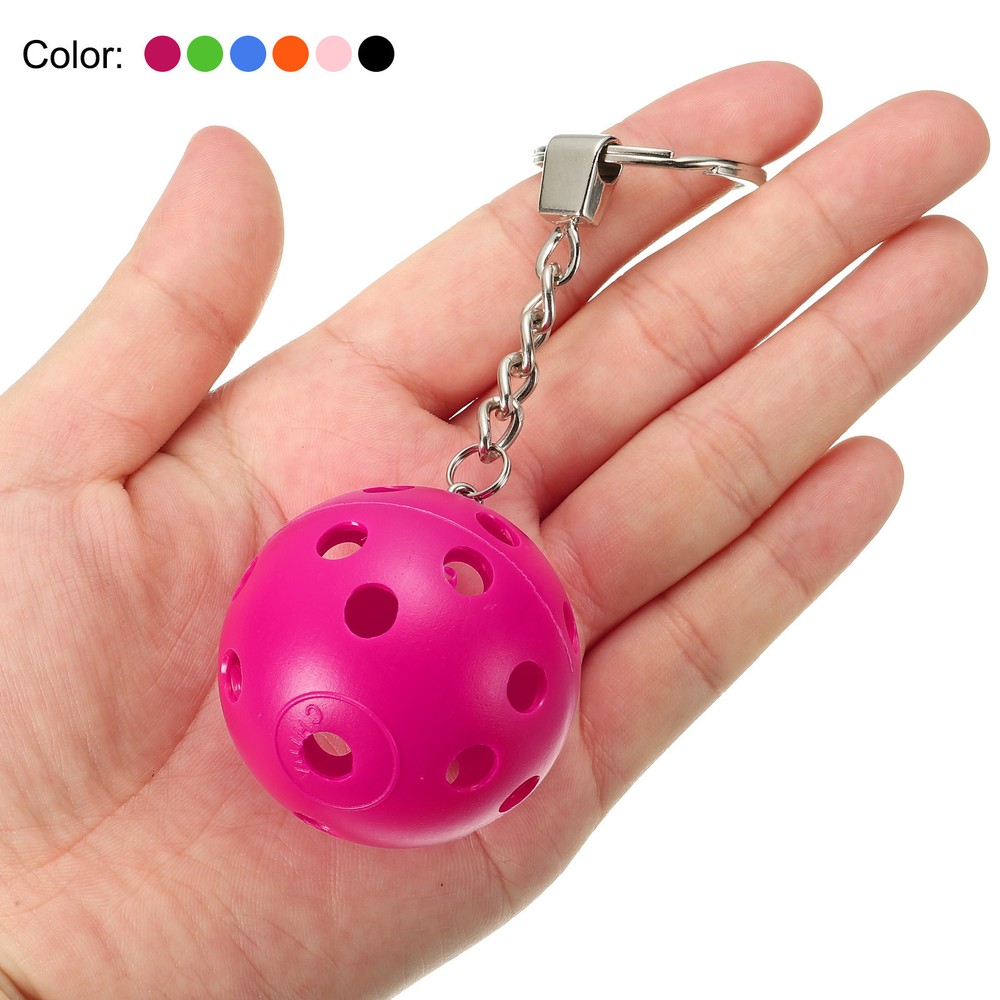 Colorful PE Plastic Pickleball Keychain Ornament in 6 Fun Colors