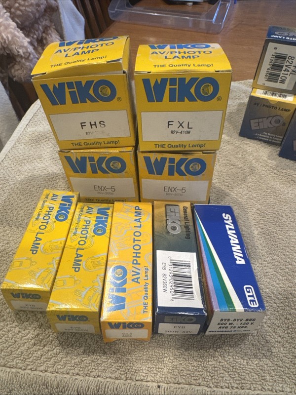 Lot Of 9 Projector Lamp Bulbs New In Box Old Stock FHS  ENX5  EYB. Wiko
