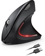 TECKNET Ergonomic Wireless Mouse Vertical Silent Rechargeable USB