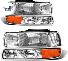 Headlight Assembly for 1999 2000 2001 2002 Chevy Silverado 1500 2500/1500HD 2500