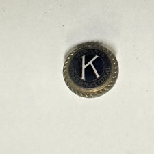 Vintage Leavens Kiwanis International Enamel Screw Lapel Gold Tone Pin 3/8"
