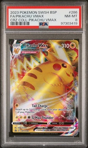2023 POKEMON SWSH CROWN ZENITH COLLECTIONS #286 FULL ART/PIKACHU VMAX PSA 8