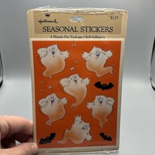 Vintage 1987 Hallmark Halloween Stickers Sealed 4 Sheets Ghosts Bats NOS